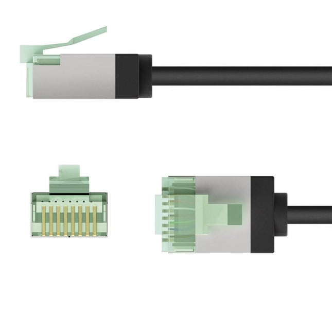 Ultraflexibele 0,15M CAT 8.1-patchkabel, slank, U/FTP,  zwart