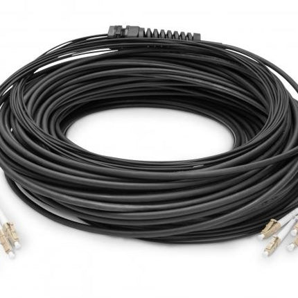 Pre-assembled Fiberglass 100 M  Universal Breakout Cable, Multi Mode OM4, 8 Fibers, LC/UPC - LC/UPC