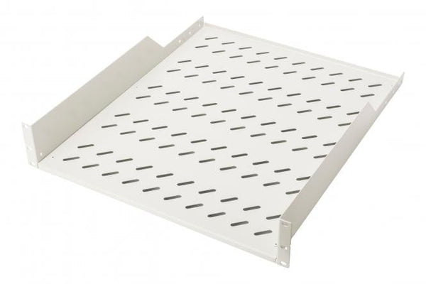 19 Inch 2U legbord voor rekken vanaf 800 mm diepte 88,5x482x552 mm, tot 25 kg, lichtgrijs (RAL 7035)