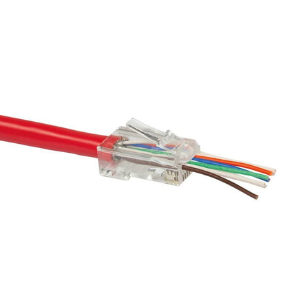 Doorsteek CAT6 Connector RJ45 - UTP 10 stuks voor soepele en stugge kabel