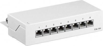 CAT6a Mini/Desktop Patch Panel 8 Port white