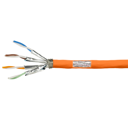 S/FTP CAT7 1000MHz solid 500M 100% copper halogen free orange