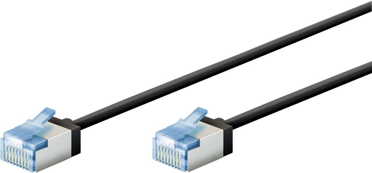 Ultraflexibele 10 M CAT 6A-patchkabel, slank, U/FTP, zwart