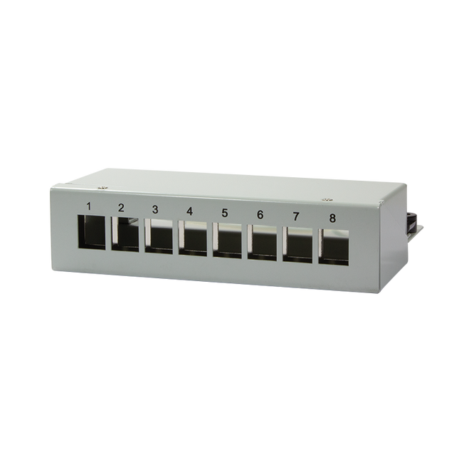 Keystone patch panel box for 8 keystones