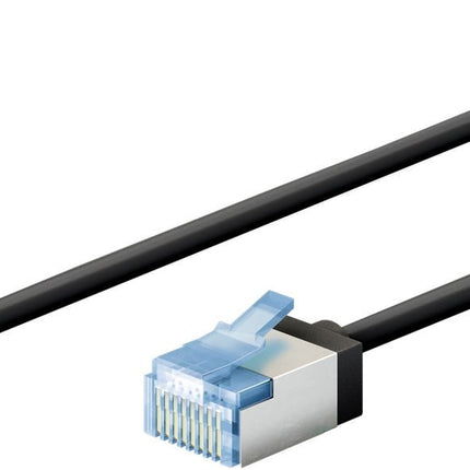 Ultraflexibele 7,5 M CAT 6A-patchkabel, slank, U/FTP, zwart