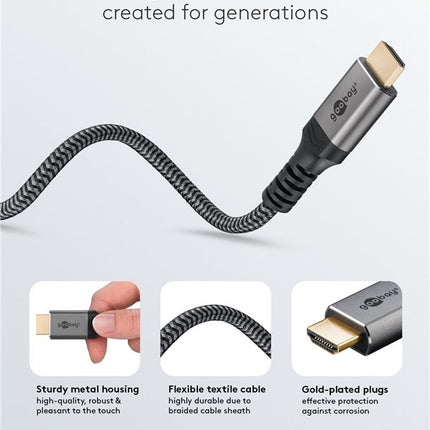 DisplayPort™ to HDMI™ Cable, 4K @ 60 Hz 2M