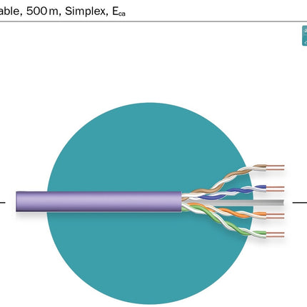 UTP CAT6 netwerkkabel stug 305M 100% koper paars