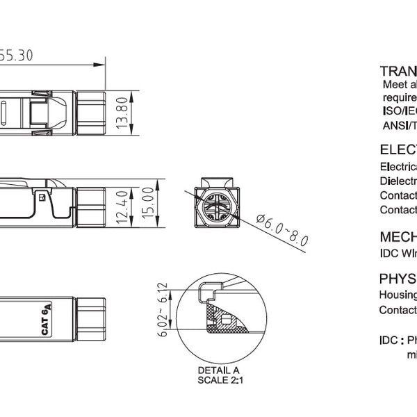 CAT6a Toolless RJ45 Connector - STP voor soepele en stugge kabel