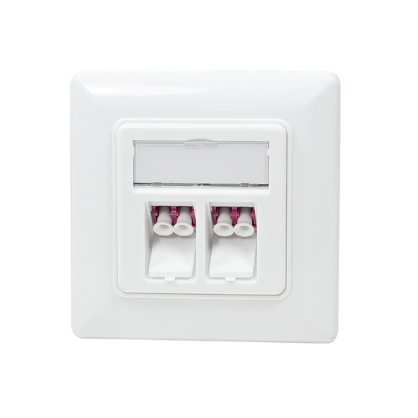 Glasvezel inbouwdoos faceplate 2-voudig