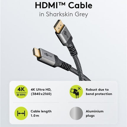 DisplayPort™ to HDMI™ Cable, 4K @ 60 Hz 2M