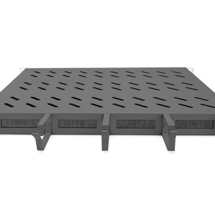 19 Inch 1U legbord vaste inbouw voor 600 mm diepe kasten incl. kabelmanagement, zwart