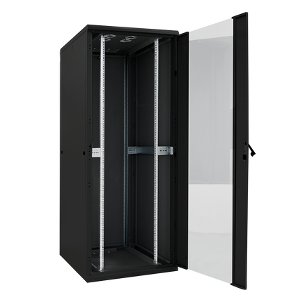 22U server rack with glass door 600x600x1166mm (WxDxH)