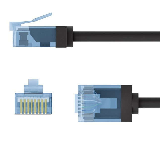 Ultra flexible 0.5M CAT 6A patch cable, thin, U/UTP, black