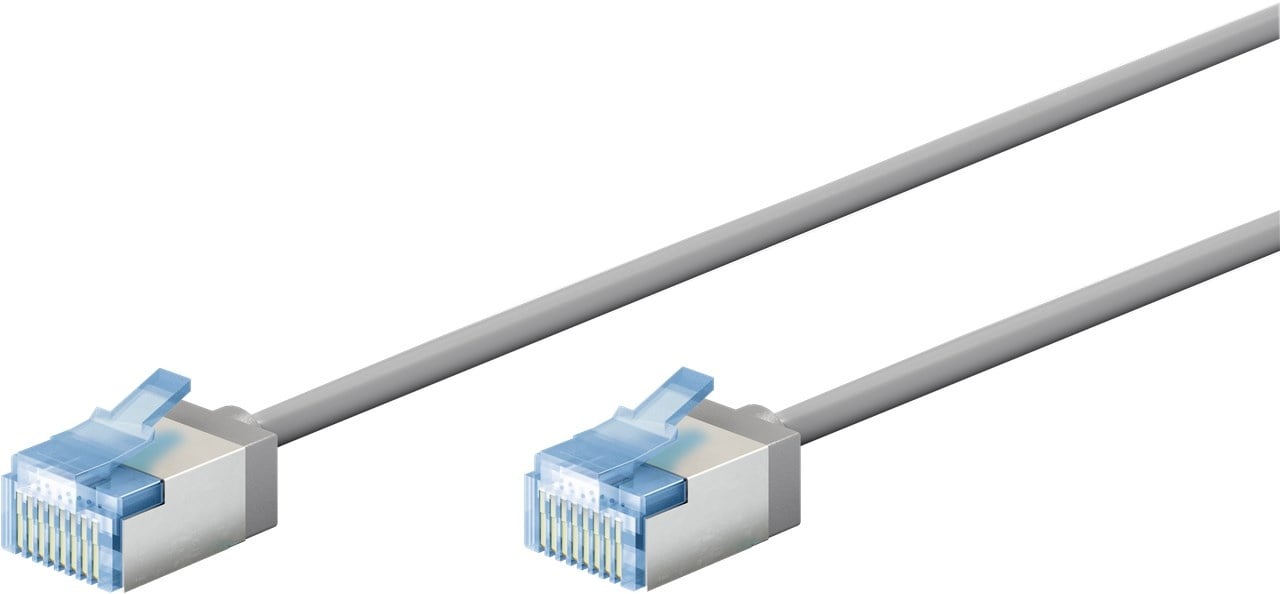 Ultraflexibele 0,15 M CAT 6A-patchkabel, slank, U/FTP, grijs