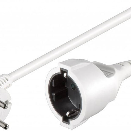 Powercable CEE 7/7 hoked (male) to CEE 7/4 (female) 5 M white