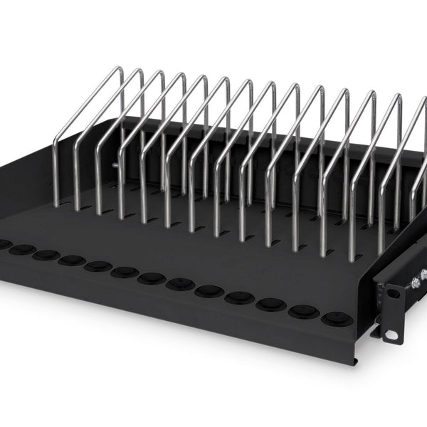 19 Inch uitschuifbaar legbord voor tablets, laptops, smartphones 175x483x340 mm, zwart (RAL 9005)