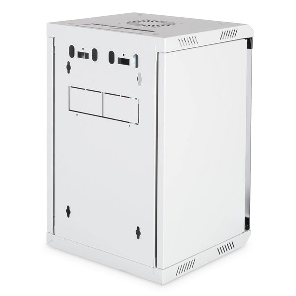 Combi wandmontagekast 10U horizontaal (10"), 5U verticaal (19"), lichtgrijs