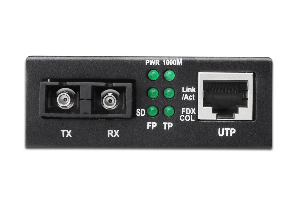 Gigabit media converter, RJ45/SC