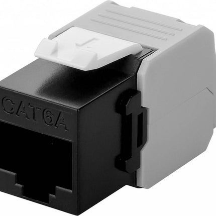 CAT6a Keystone RJ45 unshielded zwart