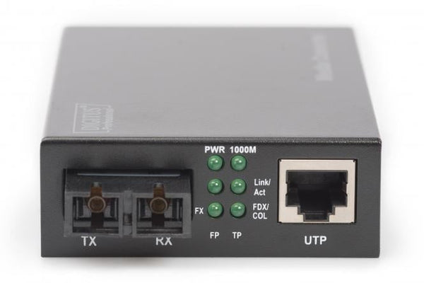 Gigabit media converter, RJ45/SC