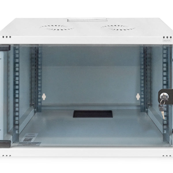 7U wandkast, SOHO, ongemonteerd 540x400x370 mm, volledig glazen voordeur, lichtgrijs