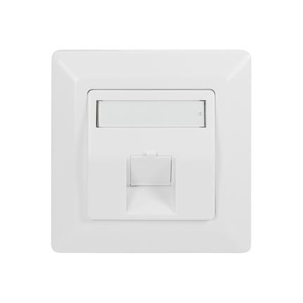 Faceplate for 1 keystone jack, 45° outlet, signal white