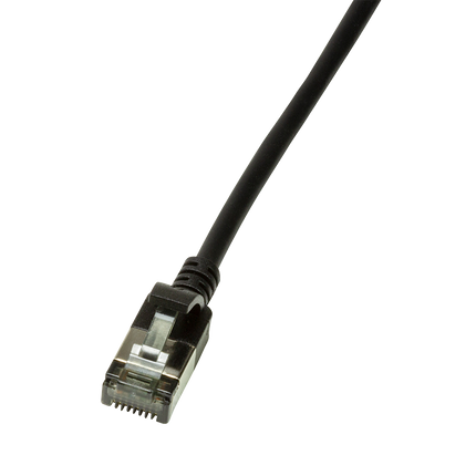 CAT.6A patch cable Ultraflex SlimLine black 0.3m