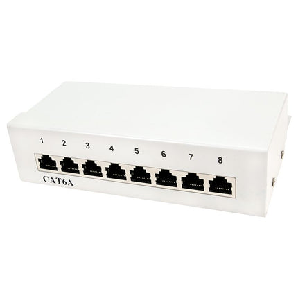 Cat6a 8 Port Patch Panel RAL 7035 – Netwerkkabel.eu