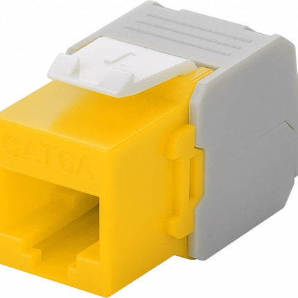 CAT6a Keystone RJ45 unshielded geel