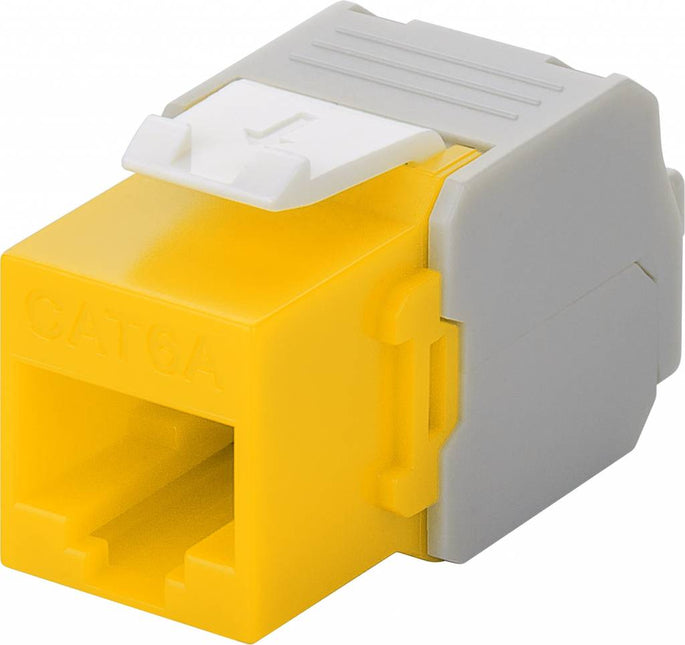 CAT6a Keystone RJ45 unshielded geel