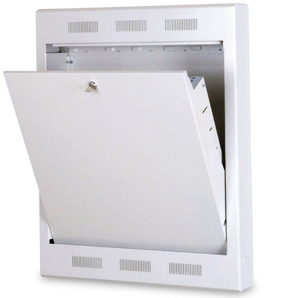 Surface-mounted wall mounting box, tiltable 750x600x127 mm, 2U, color gray (RAL 7035)