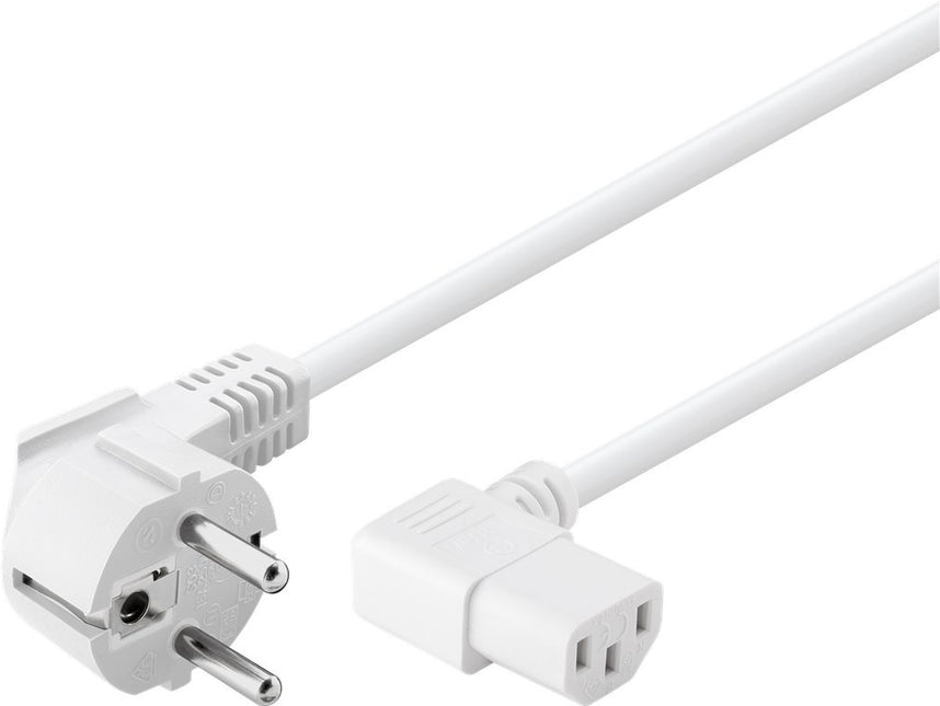 Power cable CEE 7/7 (male) to C13 (female) 5 M white