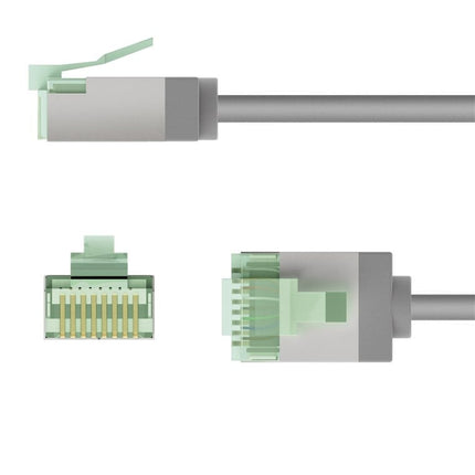 Ultra-flexible 0.50 M CAT 8.1 patch cable, slim, U/FTP, gray