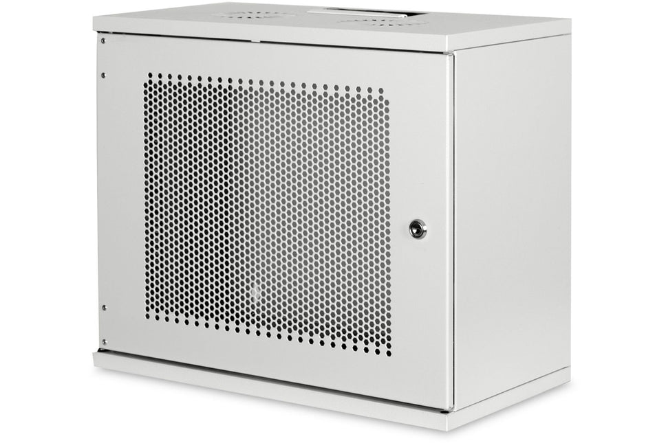 9U wall cabinet, SOHO, unassembled 460x540x400 mm, perforated front door, gray