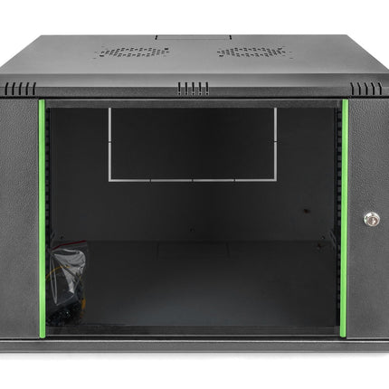 9U wall mounting cabinet, Dynamic 478x600x450 mm, color black (RAL 9005)