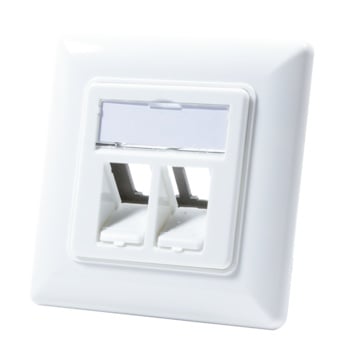 Keystone Faceplate for 2 Keystone Jacks RAL9003 White