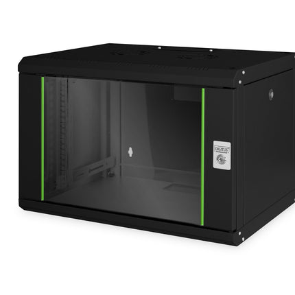 7U wall mounting cabinet, Unique 420x600x450 mm, color black (RAL 9005)