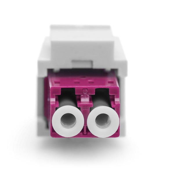 Fiber Optic LC/LC Duplex Coupler, Multimode-OM4, Keystone Module
