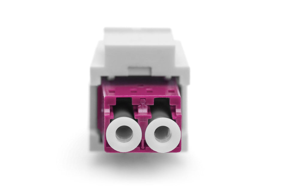 Fiber Optic LC/LC Duplex Coupler, Multimode-OM4, Keystone Module