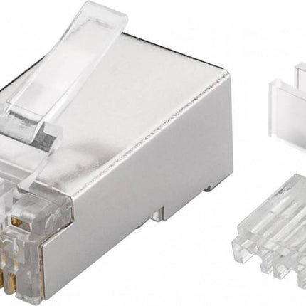 CAT6a Connector met hulpstuk RJ45 - STP 10 stuks voor soepele en stugge kabel