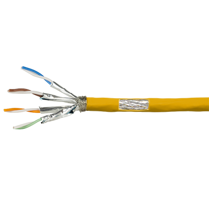 S/FTP CAT7a network cable solid 50M 100% copper yellow