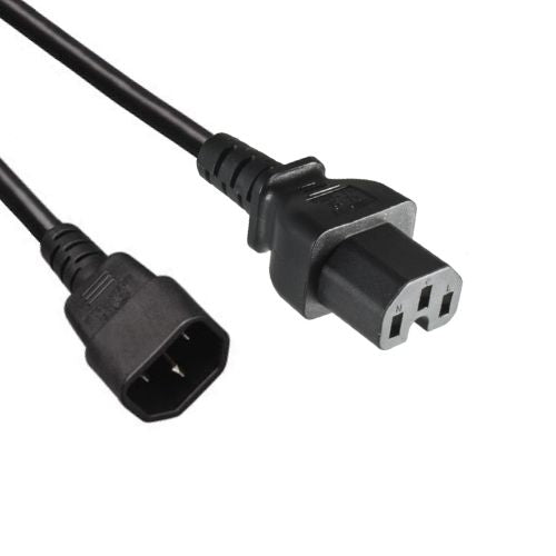 Netsnoer C14 - C15 3x 0.75mmZwart 2m