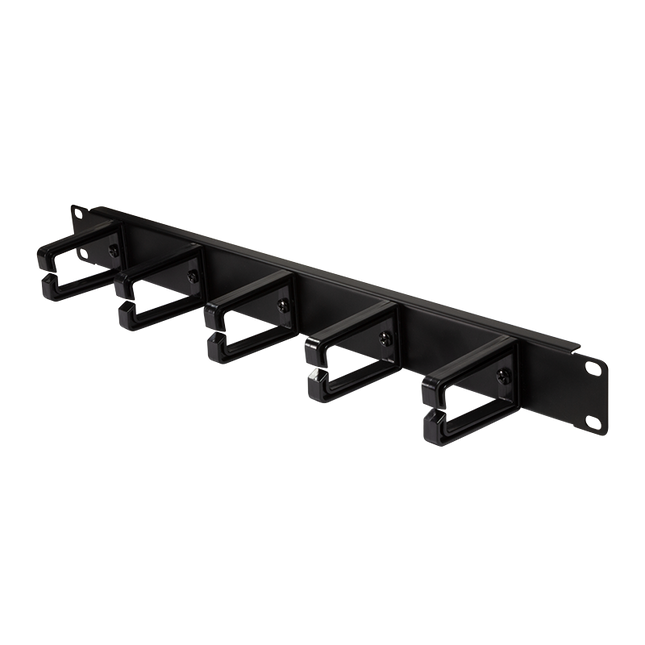 1U metal cable management bar with 5 brackets