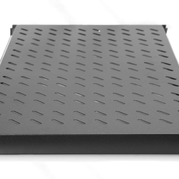 1U uitschuifbaar legbord voor kasten vanaf 1000mm diepte max. 65 kg zwart