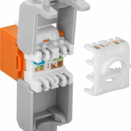 CAT6a Keystone RJ45 unshielded orange