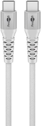 USB-C 1M Supersoft Textile Cable with Metal Plugs white