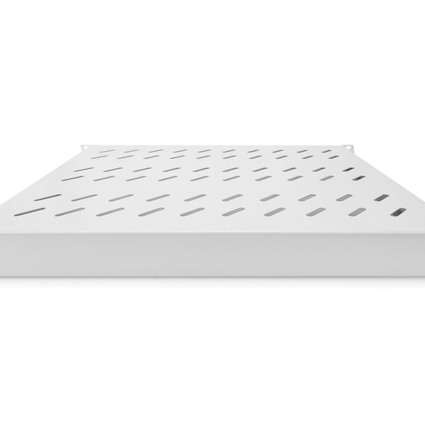 19 Inch 1U vaste plank voor 600 mm diepe rekken 44x483x358 mm, verstelbaar 350-550 mm diepte, lichtgrijs