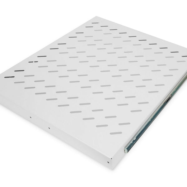 1U uitschuifbaar legbord voor 800 mm diepe rekken 40x484x568 mm, tot 25 kg, lichtgrijs (RAL 7035)