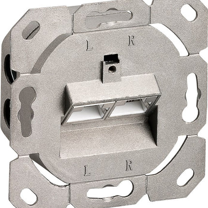 Cat6a Surface Modular Outlet 2x RJ45 Fully Shielded LSA