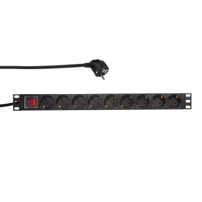 PDU with 9 EU sockets for 19 inch server cabinets